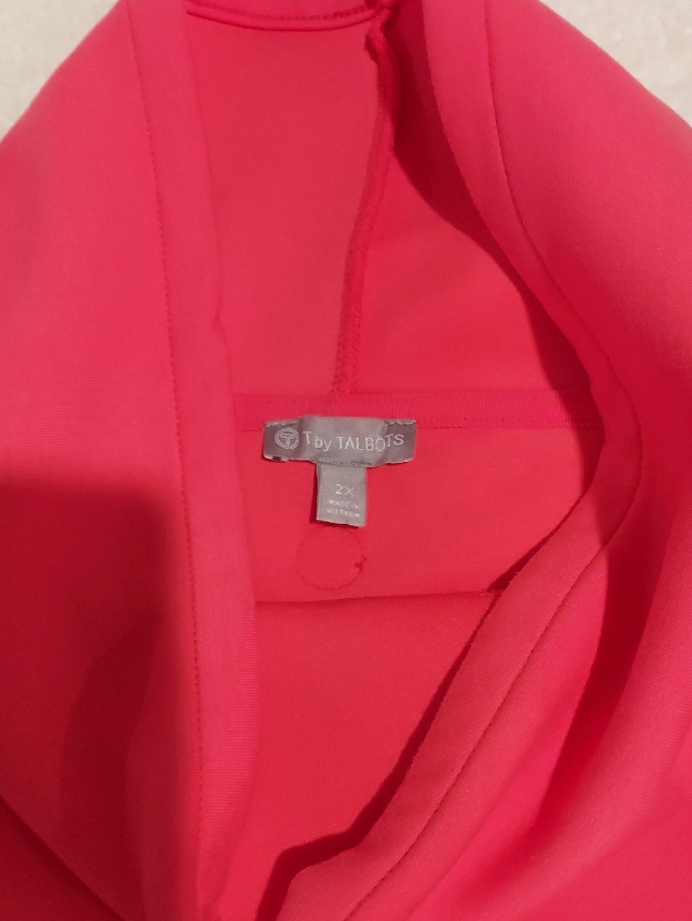 Talbots Bright Pink Coral Funnel Neck Pullover Airknit Top
